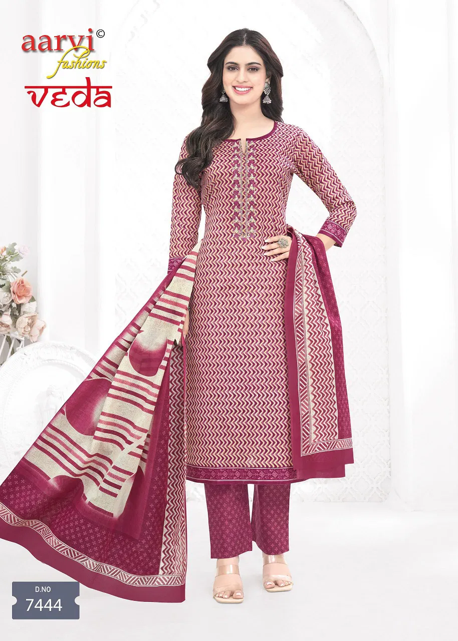 Veda Vol 1 By Aarvi Cotton Printed Kurti With Bottom Dupatta Online Wholesale